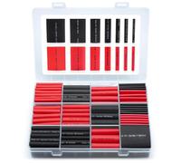 400 Pcs Heat Shrink Tubing Kit, Heatshrink Sleeving Kit, Larger Diameter 3:1 Ratio Electric Insulation Cable Sleeve, Cable Wire Heat and Waterproof Shrink Sleeves for Electric Cables- Black Red