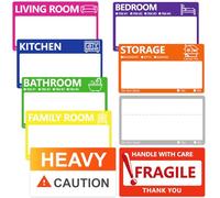 400 PCS Home Moving Labels for Boxes, 9 x 5 cm Large Moving Stickers with Writable Notes Areas, Fragile Stickers, Heavy and Blank Colored Packing Boxes Labels for Moving House