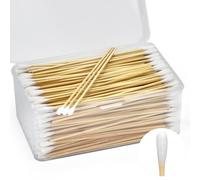 400 PCS Long Cotton Swabs in Box, 6 inch Bamboo Cotton Swabs With Wooden Sticks - Natural Cotton, Highly Absorbent, Lint-Free Cotton Tipped Applicators for Makeup, Pet Ear, Gun Cleaning, Art & Crafts
