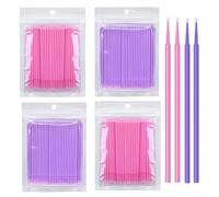 400 PCS Micro Applicator Brush Bendable Makeup Mascara Brush for Eyelash Extensions, 2 Colors (Head Diameter: 2.0/1.5 mm)