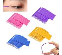 400 Pcs Micro Applicator Brushes, 9.5cm/3.74 inch Eyelash Brush, 4 Color Microfiber Sticks for Lashes, Disposable Eye Extension Brushes, for Make Up, Oral and Dental (Pink, Purple, Yellow, Blue)