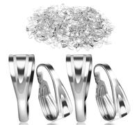 400 Pcs Necklace Clasps, Silver Pinch Bails for Jewelry Making, Pendant Clasp Connectors Jewellery Clasps for Necklaces Bracelet Jewellery Making Findings