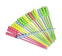 400 Pcs Round Beads Disposable Plastic Mini Forks, Plastic Cocktail Picks Supplies for Wedding Fruit Toothpicks Sandwich Appetizer Sticks