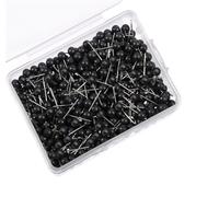 400 Pcs Round Push Pins, 0.59 inches Head Map Tacks Push Pins, Black Map Push Pins for Wall Drawing Pinboard, Bulletin Board