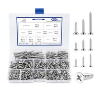400 Pcs Self Tapping Screws Mixed Set, M3/M4/M5 Self tapping Screws Metal, Screws for Wood, Cross Slot Screw Set (400 Flat Heads)