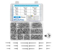 400 Pcs Self Tapping Screws Set, M3 M3.5 M4 Stainless Steel Assorted Wood Screws, Cross Head Countersunk Flat Head Screw Sets Mixed Box, for Metal Plastic Wood Door Handle Screw Set