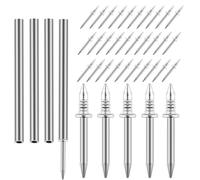 400 Pcs Skirting Board Nails, with 4 Sleeve Tool, Double-Head Skirting Thread Seamless Nails, Double Headed No Trace Nails, Invisible Security Screws Skirting Line Nails for Seamless Wall Panels