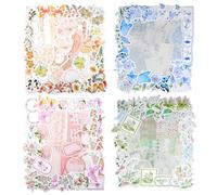 400 Pcs Stickers for Scrapbooking, Vintage Scrapbooking Journaling Supplies Kit, Aesthetic Decorative Craft DIY Stickers Kits for Planner Junk Journal Bullet Journals