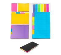 400 Pcs Sticky Notes Set, Multicolor Index Notes with PU Leather Cover, Assorted Colors and Sizes Reusable Notes Pad Multicolor Adhesive Notes for Office Home and School