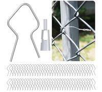 400 Pcs T Post Clips Kits Metal Wire Fence Clips 1 Drill Chuck,Galvanized Steel Tie Ez Twist Preformed Fencing Clip 11 Gauge Fence Ties Convenient Fast Installation Pre-Cut Fence Ties for T/U-Posts