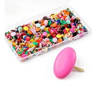 400 Pcs Thumb Tacks Colors Thumb Plastic Roundness Push Pins Roundness Head Thumbtack Bulletin Board Tacks for Map Office Photo Wall Cork Board Personal Use