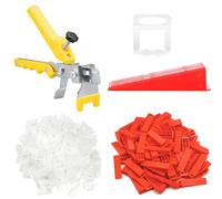 400 Pcs Tile Leveling System Kits, 3mm 300 Pcs Tile Spacers Clips, 100 Pcs Reusable Wedges with A Tile Leveling Pliers, Leveler Tool Set for Floor Wall Tile Leveling