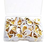 400 PCS White Drawing Pins Kit Round Head Thumbtacks Metal Push Pins Drawing Pins for Notice Board Decorative Thumb Tacks for Pinboard Bulletin Board Map Photo Wall with Storage Box