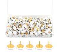 400 PCS White Drawing Pins Kit Round Head Thumbtacks Metal Push Pins Drawing Pins for Notice Board Decorative Thumb Tacks for Pinboard Bulletin Board Map Photo Wall