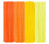 400 Pcs Yellow Pipe Cleaners Craft, 4 Colors 11.8 inch Long Chenille Stems Bulk, Thick Fuzzy Pipe Cleaners for DIY Art Craft Project Supplies, Decorations and Gift (6 mm x 30 cm)