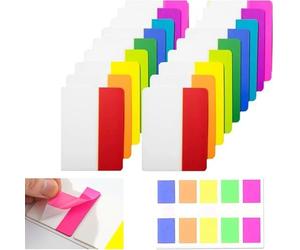 400 Piece Self Adhesive Tabs Sticky Notes 20 Sets 10 Colors Writable and Repositionable File Tabs Flags, for Page Markers or Book Markers