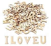 400 Piece Wooden Letters Set - Capital Letters A-Z 2 cm Mini Wooden Letters - Raw Wooden Letter Decoration - For Decoration, Early Learning, DIY Craft Projects