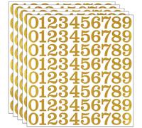 400 Pieces 1 Inch Gold Number Stickers,5 Sheets Waterproof Vinyl Self Adhesive Numbers Stickers for Door Lockers Sign Arts Craft Date Scrapbooks Helmet Mailbox (Gold, 1 Inch)