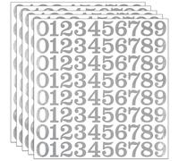 400 Pieces 1 Inch Silver Number Stickers,5 Sheets Waterproof Vinyl Self Adhesive Numbers Stickers for Door Lockers Sign Arts Craft Date Scrapbooks Helmet Mailbox (Silver, 1 Inch)