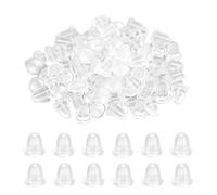 400 Pieces Clear Earring Backs, Silicone Clear Soft Rubber Butterfly Earring Backs Stoppers Earnuts Studs 4x4mm for Women's DIY Jewelry Earrings Studs Supplies