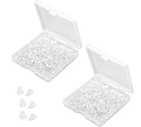 400 Pieces Clear Earring Backs, Silicone Earring Backs, 5x5mm Soft and Safety Rubber Butterfly Earrings Studs, Replacements for Women's Earrings Studs Supplies (Comes with 2 Storage Box)