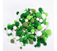 400 Pieces Craft Pom Poms Fluffy Mini Pompoms Ball Pom Pom Balls Self Adhesive Pompoms Easter Festive Pom Poms Cotton Rainbow Ball Fuzzy Ball for Jewelry Making Accessories Clothing Appliques (Green)
