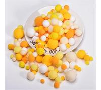 400 Pieces Craft Pom Poms Mini Pompoms Ball Pom Pom Balls Self Adhesive Pompom Easter Festive Pom Poms Cotton Rainbow Ball Fuzzy Ball for Jewelry Making Accessories Clothing Appliques (Yellow)