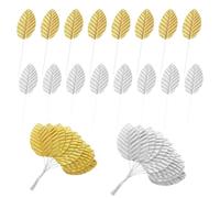 400 Pieces of Artificial Rose Leaves, Gold and Silver Simulated Plant Leaves, Decorative Artificial Leaves, Suitable for Weddings, Celebrations, Birthday Party Decorations
