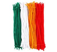 400 Pieces Pipe Cleaners Set,Christmas Chenille Stems Pipecleaners Craft Kit Chenille Stems Sticks Include Red Green White and Orange Christmas Pipe Cleaning Tool Set for Craft DIY Art Supplies
