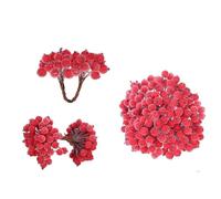400 Pieces Red Berries Decoration Christmas, Artificial Holly Berries Frosted Berry Branches Mini Holly Berry Christmas Wreath Christmas Branches Berries Christmas Frosted Fruit Berry for Christmas