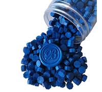 400 Pieces Sealing Wax Beads for Seal Stamp, PORXFLY Waxs Seal Beads Great for Wedding Invitations, Wine Packages,Cards Envelopes, Gift Wrapping (Sapphire Blue)