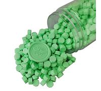 400 Pieces Sealing Wax Beads for Wax Seal Stamp, PORXFLY Waxs Seal Beads Great for Wedding Invitations, Wine Packages,Cards Envelopes, Gift Wrapping (Cream green)