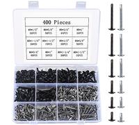 400 Pieces Self Tapping Screws, Stainless Steel Drilling Screws Set, Self-Drilling Screws Kit, 4.2 mm x 13/16/19/25/32/38 mm