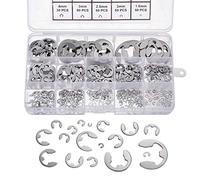 400 Pieces Stainless Steel E-Clips E-Ring Assortment, KWOKWEI Circlip Snap Assortment 1.5/2/2.5/3/4/5/6/7/8/9/10/12/15 mm, Locking Washers Assortment with Box for Shaft Groove Machine Automotive