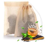 400 Pieces Tea Filter Bags Disposable Tea Infuser with Drawstring Safe Unbleached Natural Strong Penetration Paper Bags for Loose Leaf Tea and Coffee, 2.36 x 3.15 Inches
