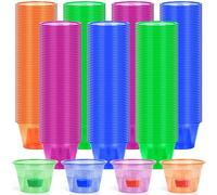 400 Plastic Shot Glasses Bomber Cups Jager Bomb, Reusable Shot Cups Mini Shot Glasses Deseret Glass for Wedding Christmas Party Drinking Games, Assorted Colors