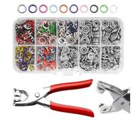 400 Sets Press Studs Snap Fasteners, 9mm No Sewing Poppers Fasteners with Plier Storage Box, Multicolor Metal Snap Fastener Kit for DIY Clothes