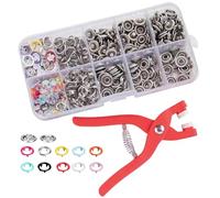 400 Sets Snap Fastener Kit, 9 mm Poppers Fasteners with Plier and Storage Box, No Sewing Metal Press Studs Snap Fasteners for Fabric Clothing, Bags, DIY Crafts