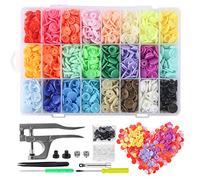 400 Sets Snap Fasteners Kit, MSDADA 24 Colors Poppers Fasteners, T5 Plastic Snap Buttons, Press Studs Snap Fasteners No Sewing with Kam Snap Pliers for Clothing, Bibs, Diapers, DIY Crafts