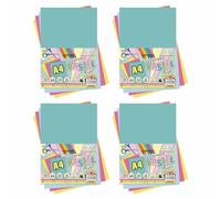 400 Sheets - A4 Mixed Pastel Card 4 Assorted Colours 100% Recycled Coloured Card 250 GSM Thick Cards Multipurpose Paper for Printing, Photocopies, Scrapbooking, Sketch & DIY Card Making Sheets.