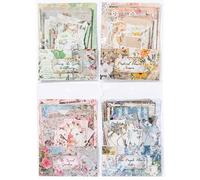 400 Sheets Scrapbook Paper Pack Vintage Craft Paper for Journaling Supplies Mixed Media Collage Card Making for Junk Journals and Planner Decor (A)