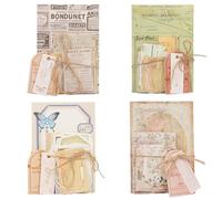 400 Sheets Vintage Pattern Scrapbooking Paper, DIY Journaling Supplies Decorative Stationery Paper for Crafts Drawing Travel Journal (Retro)