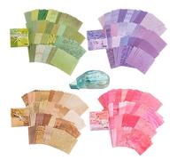 400 Sheets Vintage Scrapbook Paper Kit with Glue Tape, Junk Journal Supplies for Scrapbooking, Card Making, DIY Collage Art, Mixed Media, Gift Wrapping with Aesthetic Designs (Simple)