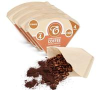 400 Size 4 Coffee Filter Paper Cones, Unbleached by EDESIA ESPRESS
