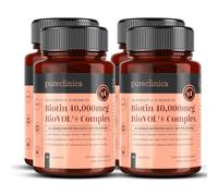 400% Strength Biotin 40,000mcg x 360 Caplets (4 Bottles of 90) - BioVOL²® Liposomal Biotin Complex | with Marine Collagen, Keratin, Vitamin C & More | 12 Months Supply