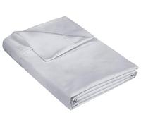 400 Thread Count 100% American Grown Cotton Silver Flat Sheet Only - Cooling Sheets - Luxury Sateen Weave - Full Size Flat Sheet Sold Separately - Super Soft Cotton Top Sheets (Full, Spanish Silver)