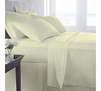 400 Thread Count Duvet Cover Sets 100% Cotton Satin Sheen Hotel Quality Super Soft Luxurious Quilt Covers Bedding Sets (Single Duvet Set, Cream)