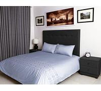 400 Thread Count Long Staple Egyptian Cotton organic Duvet Cover Set, Double Duvet Set, Quilt Cover, Bedding Set, Nova Viscose Embroidered Silver/Grey Duvet Sets - 200x200cm