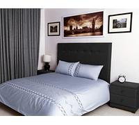 400 Thread Count Long Staple Egyptian Cotton organic Duvet Cover Set, King Duvet Set, Quilt Cover, Bedding Set, Livia Viscose Embroidered Silver/Grey Duvet Sets - 230x220cm