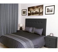 400 Thread Count Long Staple Egyptian Cotton organic Duvet Cover Set, Super King Duvet Set, Quilt Cover, Bedding Set, Tricia Viscose Embroidered Charcoal Grey Duvet Sets - 260x220cm